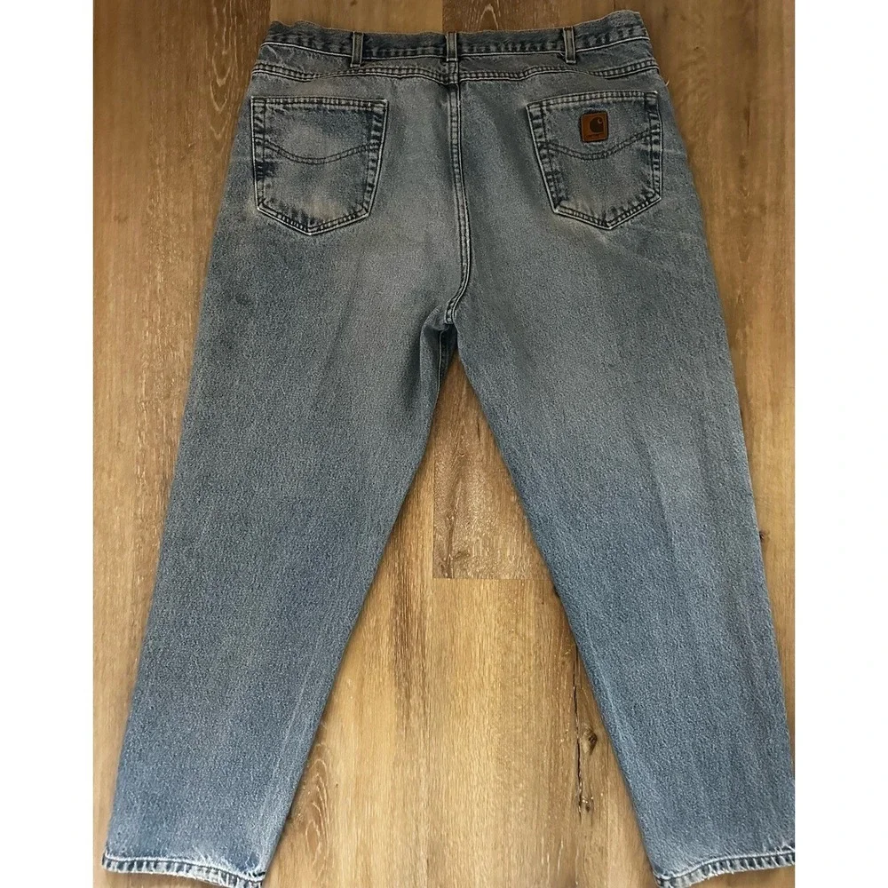 Carhartt Work Jean 42x32 Relaxed Fit Distressed Utility Workwear Carpenter Denim